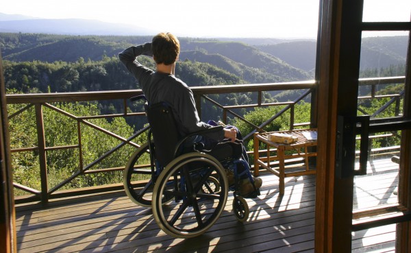 Francois enjoys the view from his wheechair in Knynsa