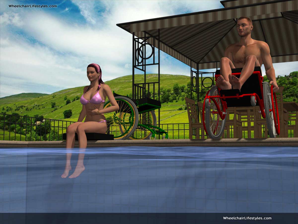 Wheelchair Models Pool Fun